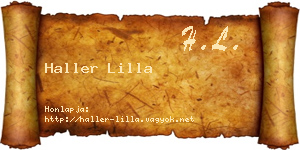 Haller Lilla névjegykártya